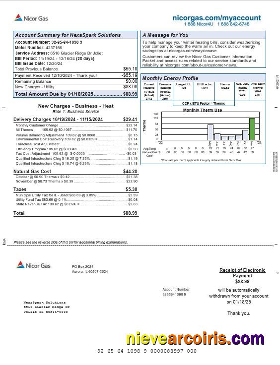 USA Northeast Ohio Regional Sewer District business utility bill